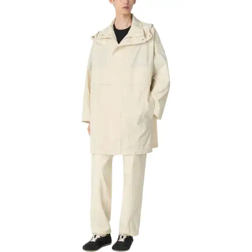 Bottega Veneta Coats Men's White Hooded Moderate