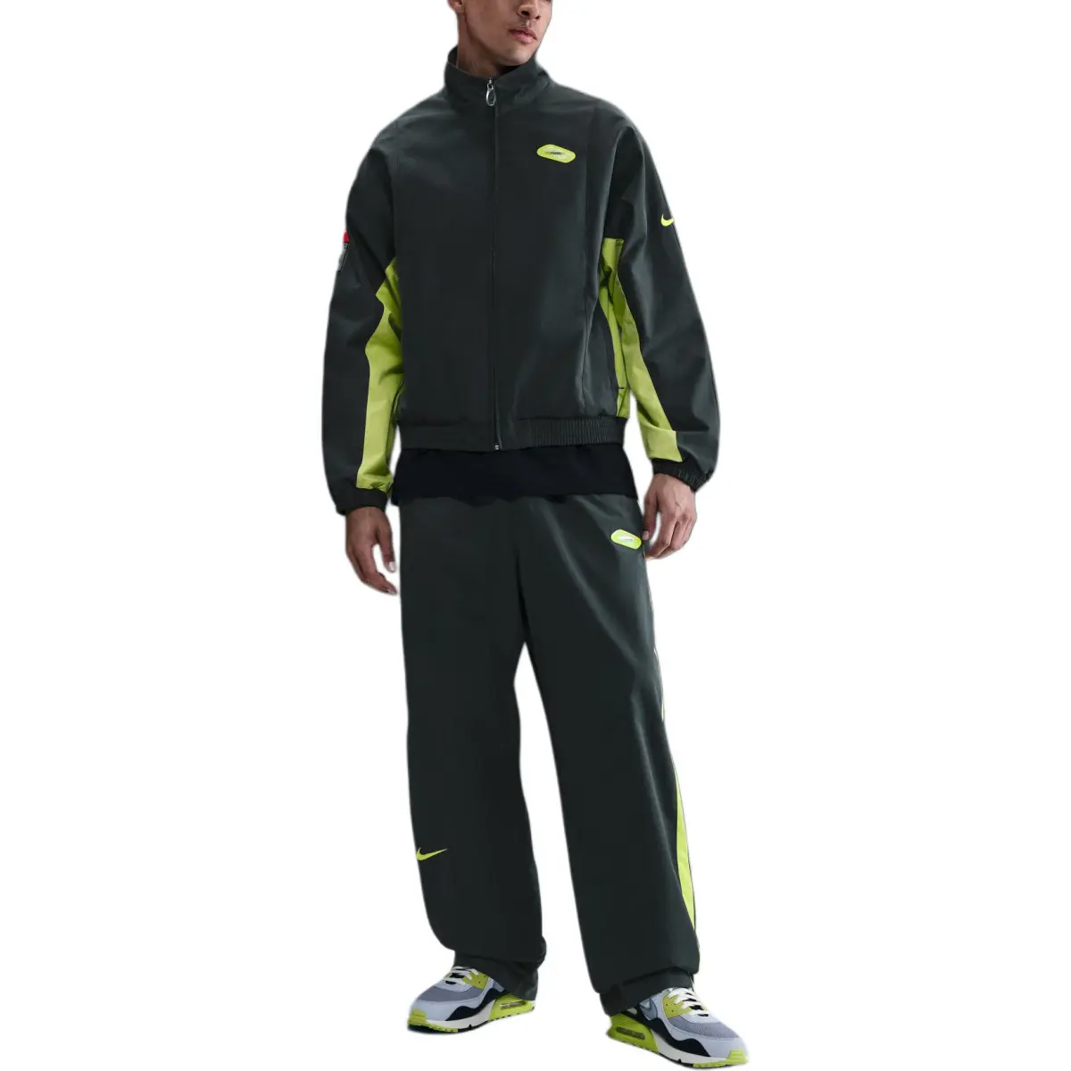 Nike X Patta Jackets Men's Black/bright Yellow Stand Collar Moderate Other