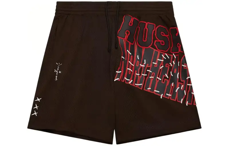 Travis Scott X Mitchell & Ness Northeastern Huskies Basketball Shorts