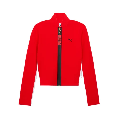 PUMA T7 Jackets Women's Red Stand Collar Moderate Other