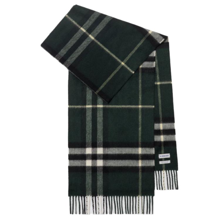 Женский шарф Burberry (темно-зеленый)