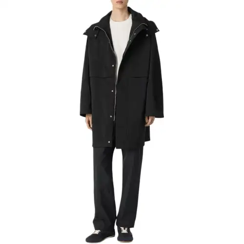 Bottega Veneta Coats Men's Black Detachable Hood Moderate