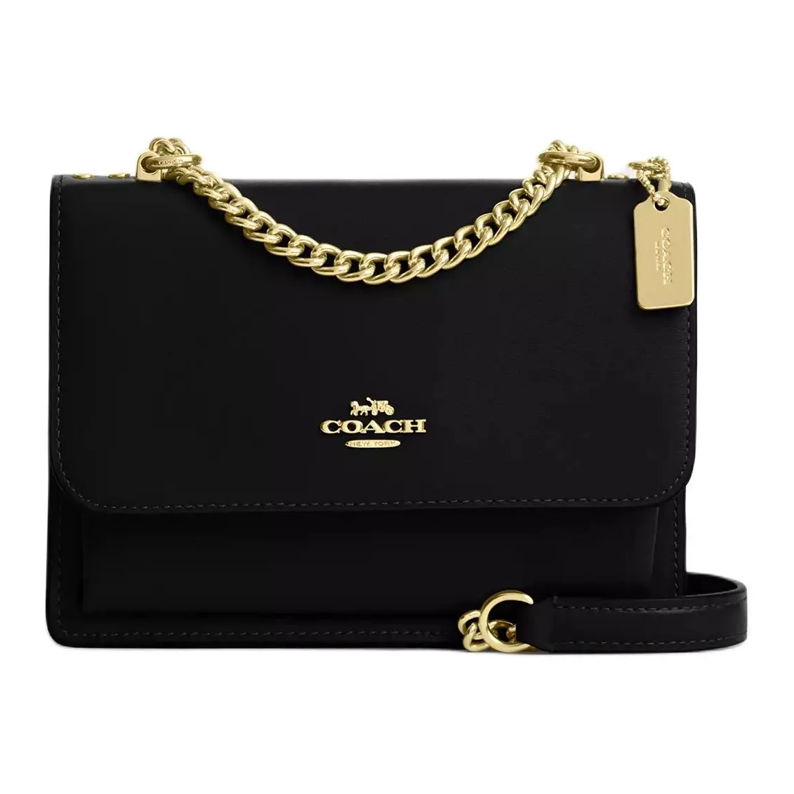 COACH Klare Cow Leather Shoulder Bag, Crossbody Bag Small Women's Black