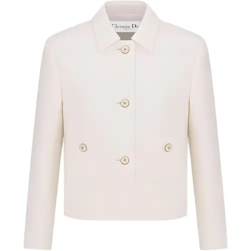 DIOR Jackets Women's White Square Collar Moderate