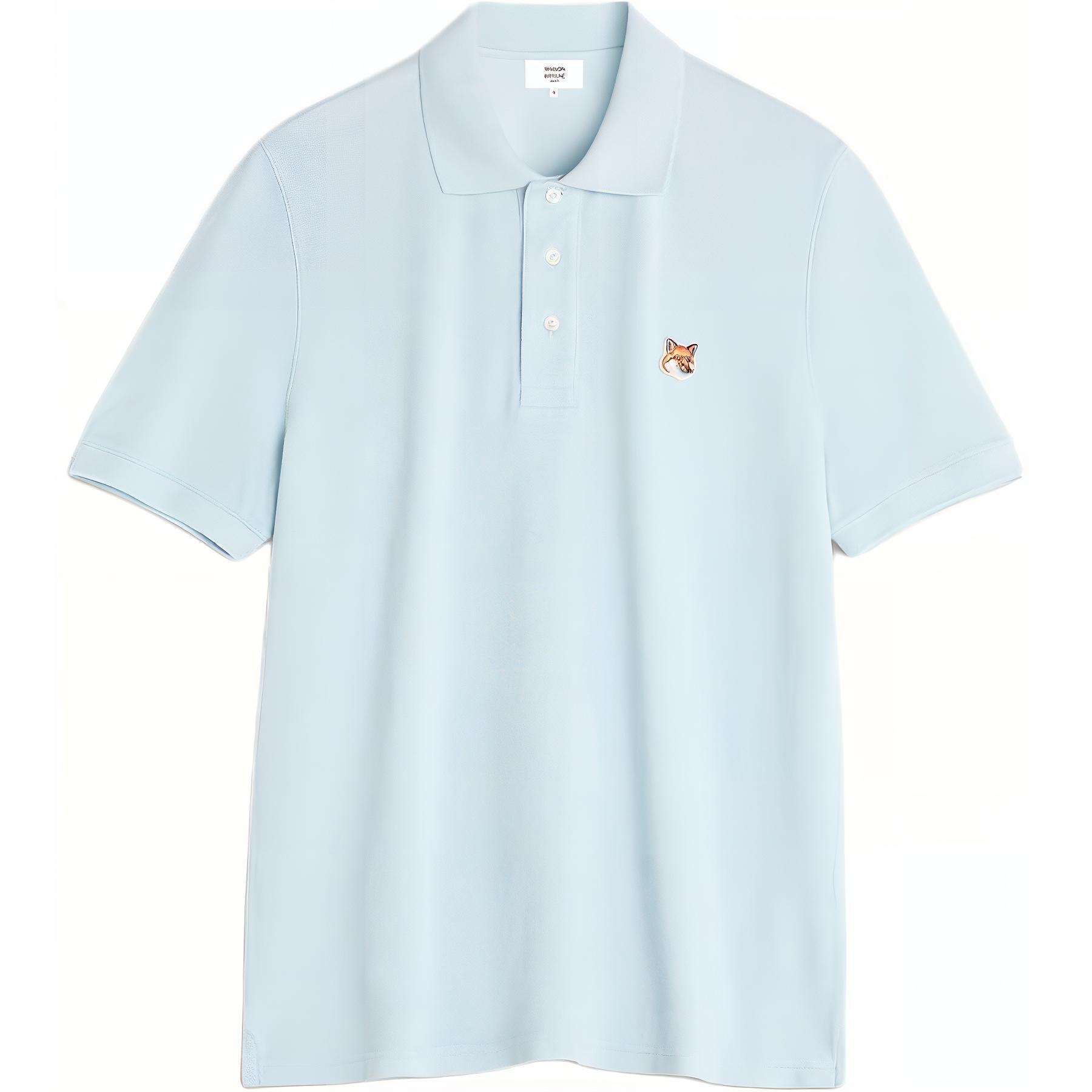 Мужская футболка Polo Maison Kitsune (голубая)