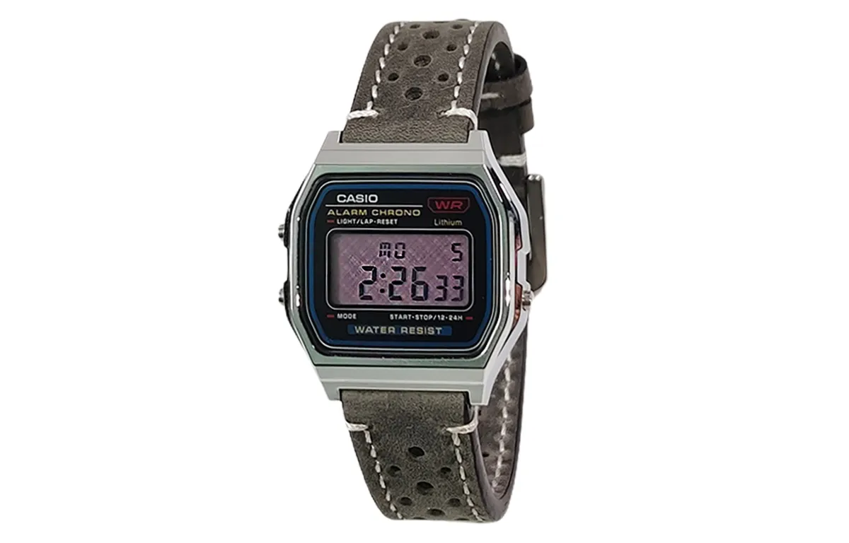 CASIO Custom Collection Quartz Movement Leather Strap Watch Unisex Purple Watch Dial