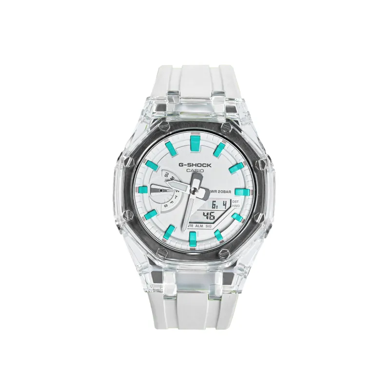 CASIO Custom Collection Quartz Movement Fluoroelastomer Strap Watch Unisex White Dial