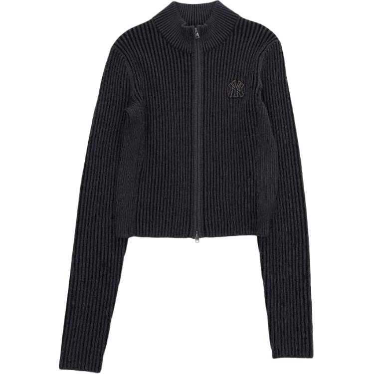 Женский кардиган MLB Distressed Zipper Knitwear (серый)