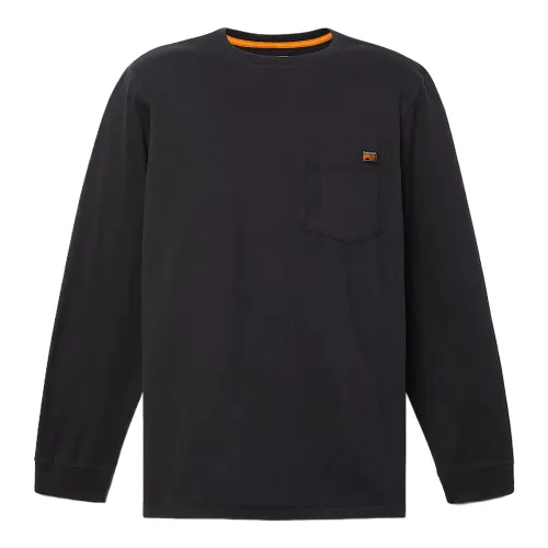 Timberland PRO T Shirts Men's Black Crew Neck Thickened