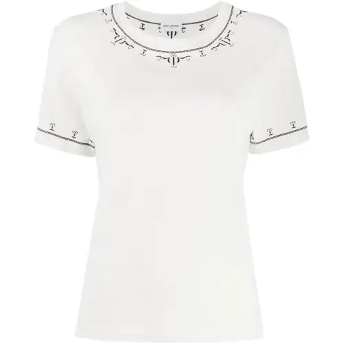 SAINT LAURENT T Shirts Women's White Crew Neck