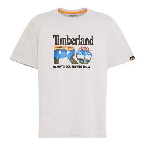 Timberland PRO T Shirts Men's Gray Crew Neck Moderate