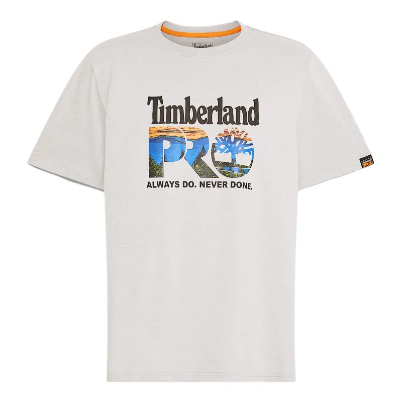 Timberland PRO T Shirts Men's Gray Crew Neck Moderate