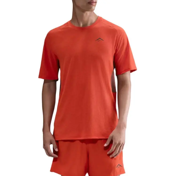 Nike Clothing T-Shirts Men's Orange Red Crew Neck