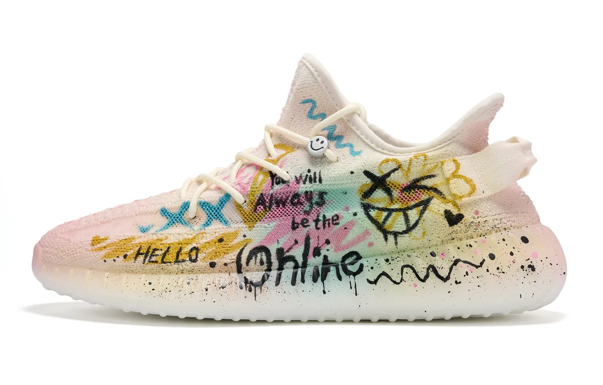 Adidas YEEZY BOOST 350 V2 Fabric Abrasion Resistant Low top Casual Shoes Unisex White