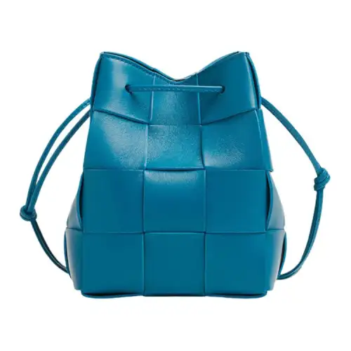 Bottega Veneta CASSETTE Pillow Bag Cow Leather Bucket Bag, Crossbody Bag, Shoulder Bag Small Women's Blue Plan Color