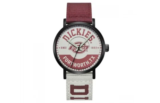 Dickies Wrist Watches Quartz Movement Nylon Strap Red Watch Dial Unisex
