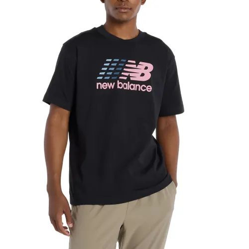 New Balance Center Multi Color Logo T Shirt T Shirt Men's