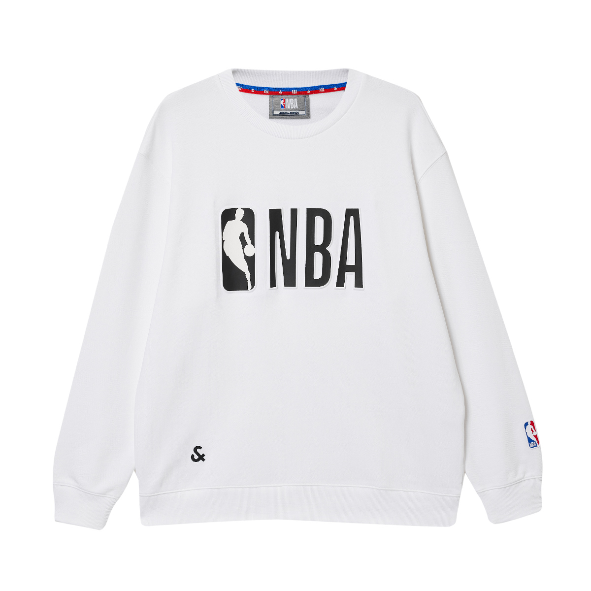 JACK JONES Jack Jones x NBA JACK&JONESxNBA joint model Logo man round neck pullover reflective sports loose sweatshirt, same style for men and women
