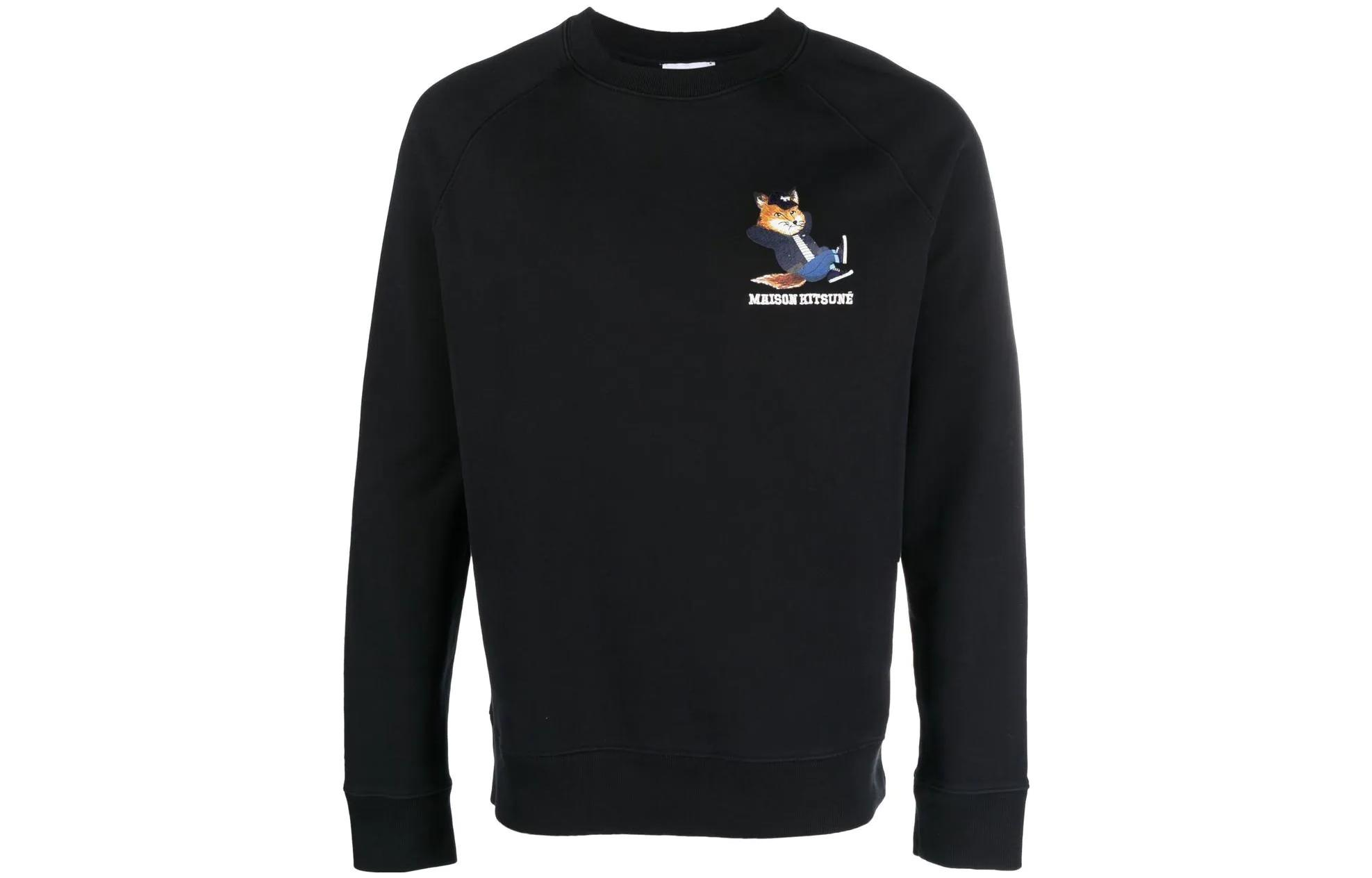 Мужское худи Maison Kitsune FW22 С принтом лисы (черное)