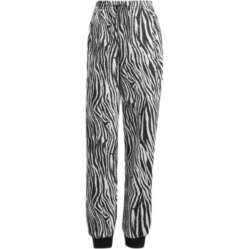 Adidas Originals Knitted Sweatpants Women's Cloud White Black Moderate Cuffed Pants