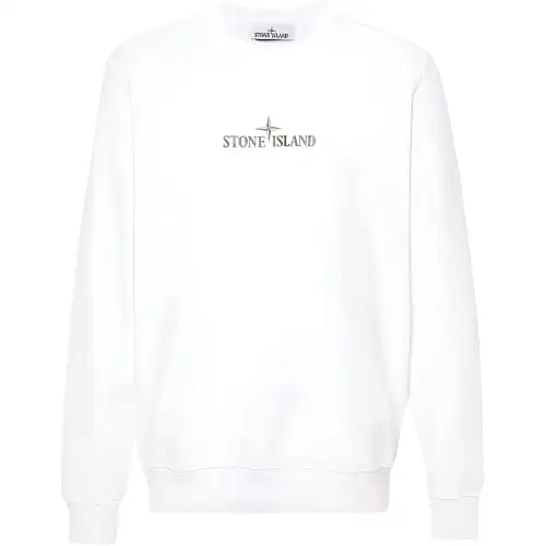 STONE ISLAND Logo Embossed Crewneck Sweatshirt