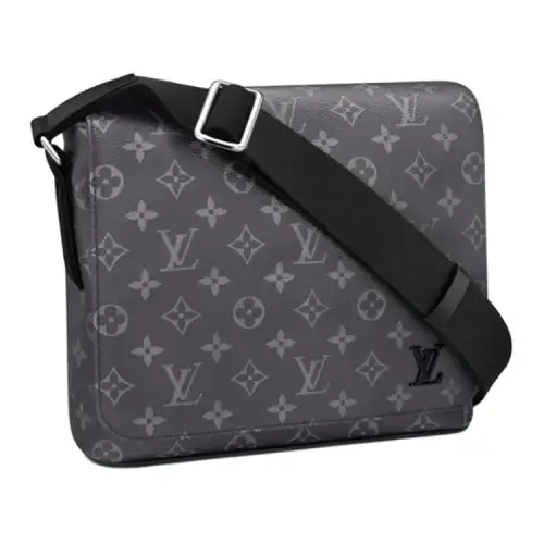 LOUIS VUITTON District Eclipse Canvas With Cow Leather Messenger Bag, Crossbody Bag, Shoulder Bag Men's Black Gray