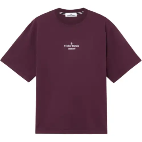 STONE ISLAND Logo Printed Crewneck T Shirt
