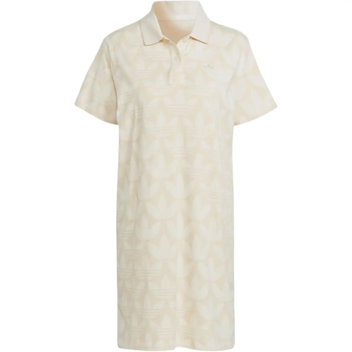 Adidas Originals TREFOIL MONOGRAM POLO DRESS Short Sleeved Dress Women's Wonder White