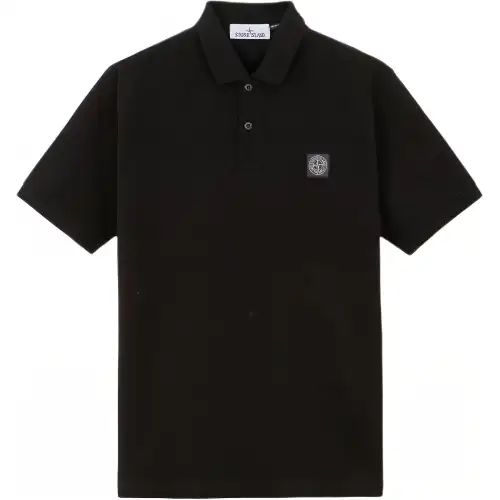 STONE ISLAND Logo Patch Short Sleeved Polo Shirt