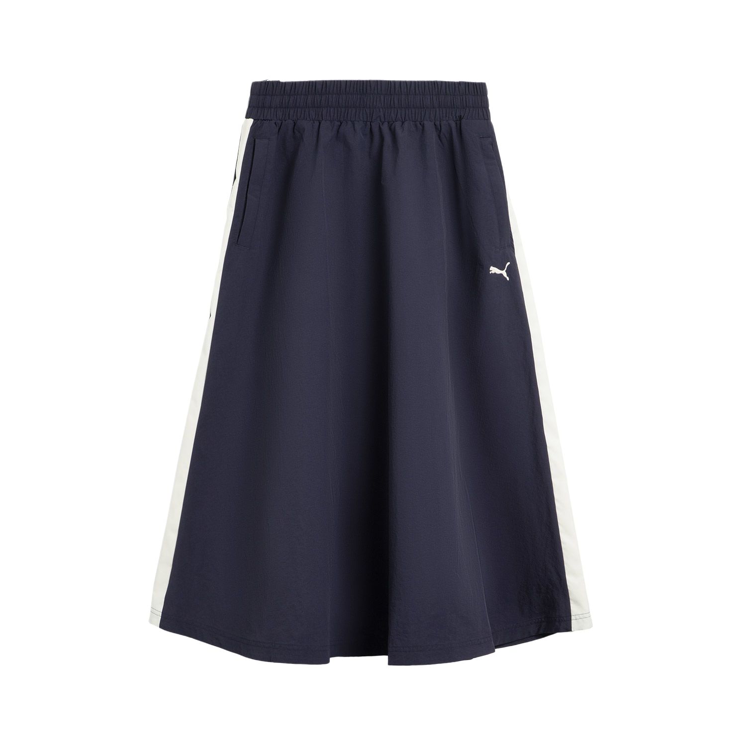 PUMA Puma T7 Woven Midi Skirt Fashionable soft comfortable skin-friendly midi skirt casual long skirt women's navy blue