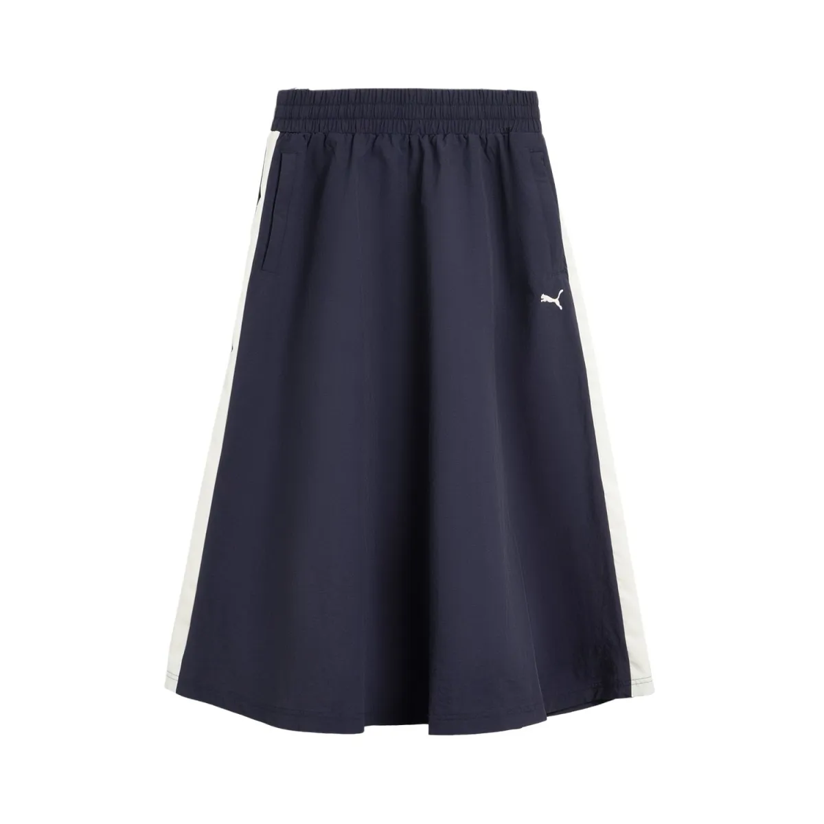 PUMA T7 Woven Midi Skirt Casual Long Skirt Women's Marine Blue