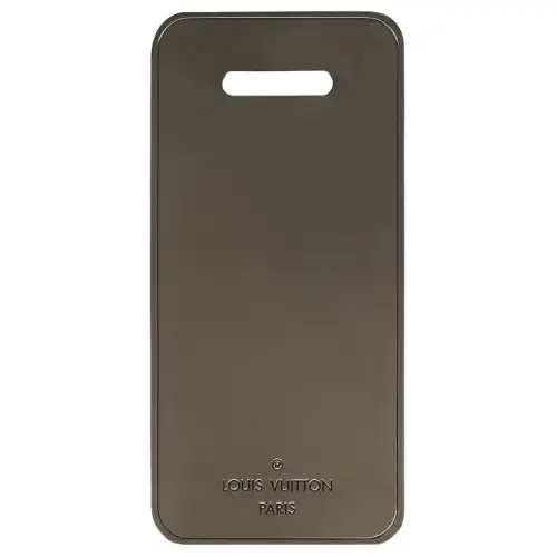 LOUIS VUITTON Metal Bag Accessory Luggage Tag Black Gray