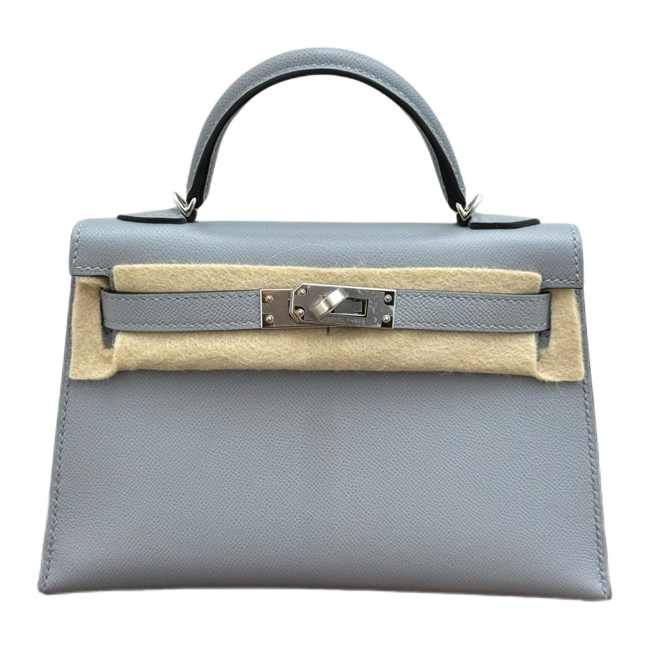 Женская сумка Hermes Mini Kelly 19 (серая)