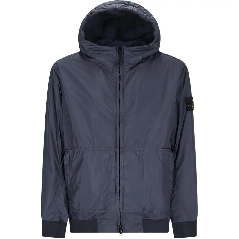 STONE ISLAND Logo Patch Zip Up Hooded Jacket