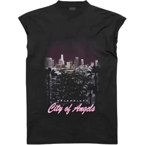 Balenciaga City Of Angels Printed Sleeveless T Shirt