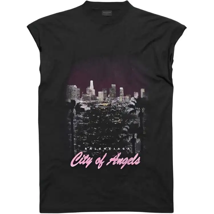 Balenciaga City Of Angels Printed Sleeveless T Shirt
