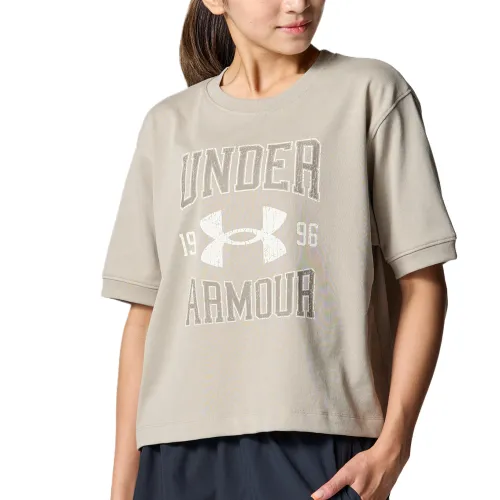 Under Armour T Shirts Women's Khaki Crew Neck Moderate