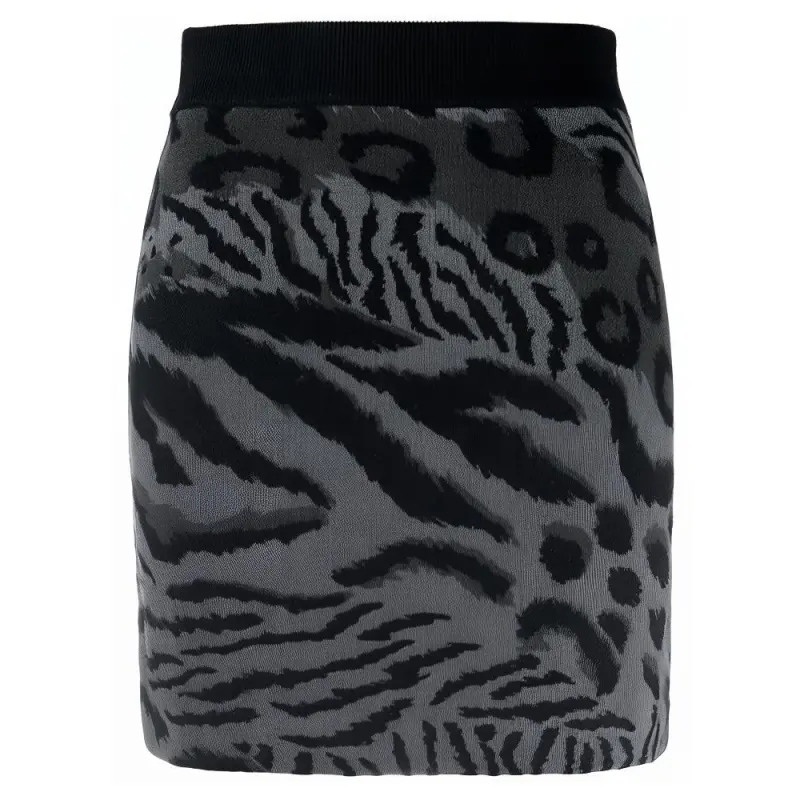 KENZO Tiger-print Knitted Skirt