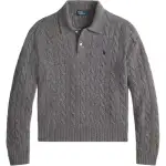 Polo Ralph Lauren Woolen cashmere pony, knitted long-sleeve, flannel sweater, with embroidery, with your logo imprint, print, polo collar, loose straight fit