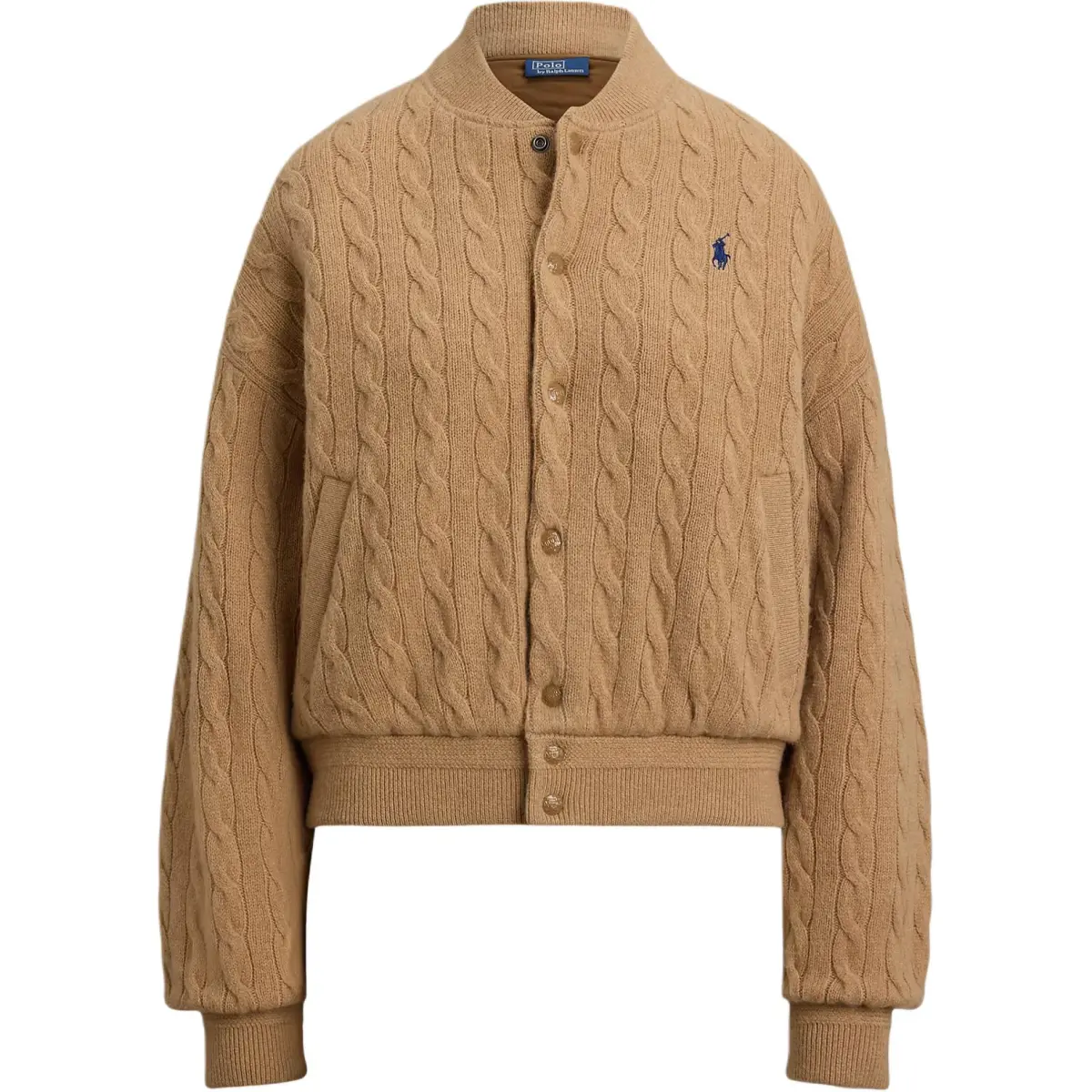 Polo Ralph Lauren Cable Knit Pony Motif Bomber Jacket