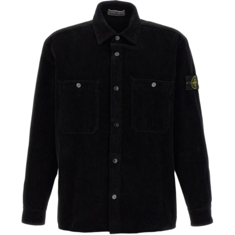 Мужская куртка STONE ISLAND Вельвет FW25 (черная)