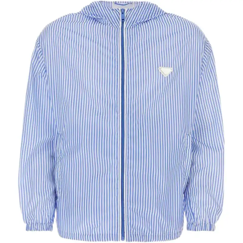 Prada striped hooded windbreaker