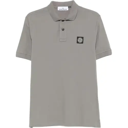 STONE ISLAND Logo Patch Short Sleeved Polo Shirt