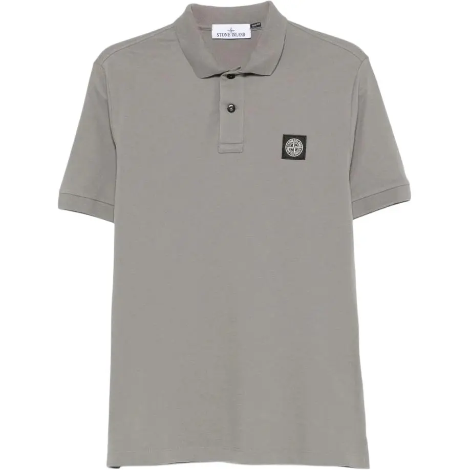 STONE ISLAND Logo Patch Short Sleeved Polo Shirt