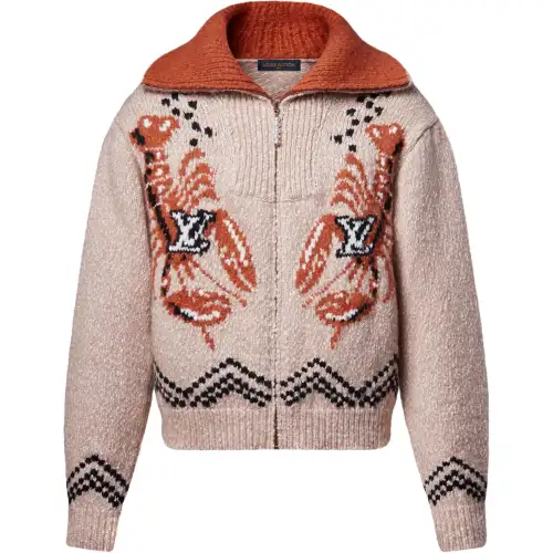 LOUIS VUITTON Zippered Knitted Blouson