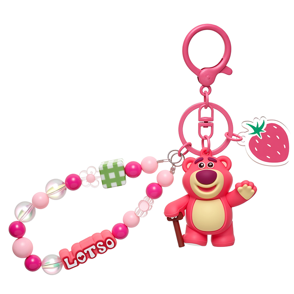 Disney Disney, strawberry, toy, cartoon cute doll with beads for students, school bag, bag decoration, plush pendant PVC, keychain for men and women, for beloved
