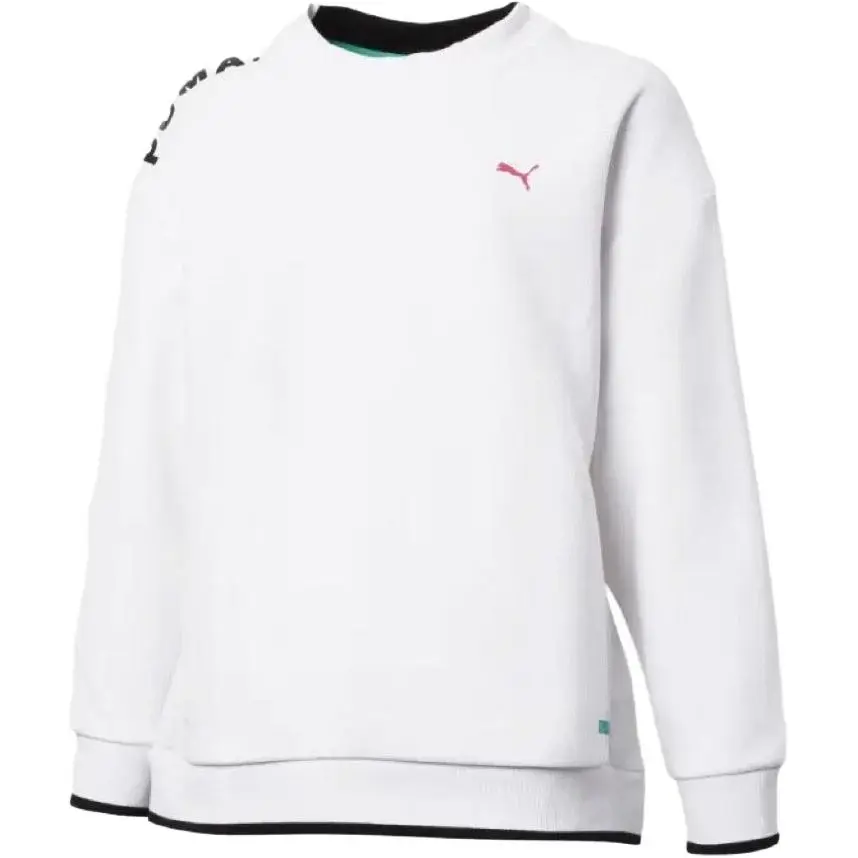 PUMA Sweatshirts Women's White Crew Neck Moderate Regular