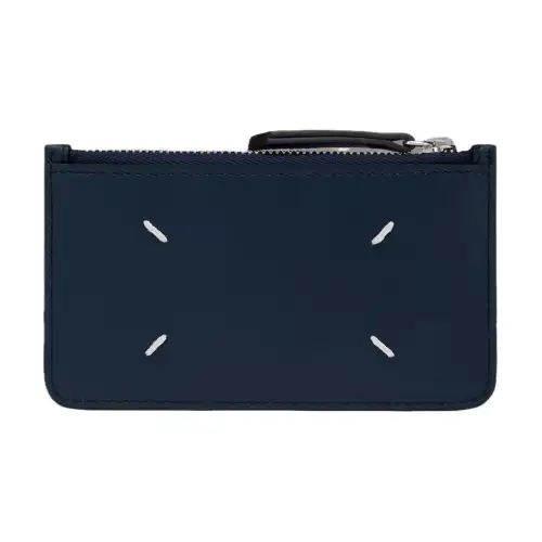 Maison Margiela Leather Card Holder Women's Dark Blue