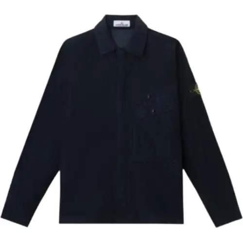 STONE ISLAND Logo Patch Long Sleeved Overshirt
