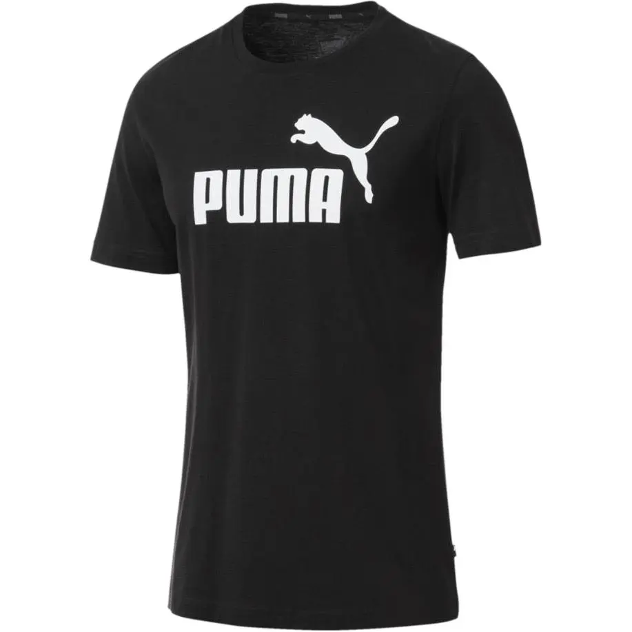 PUMA T-Shirts Men's Black Crew Neck Moderate Straight Fit